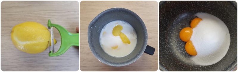 Scaldare il latte con la scorza di limone - Crema della nonna