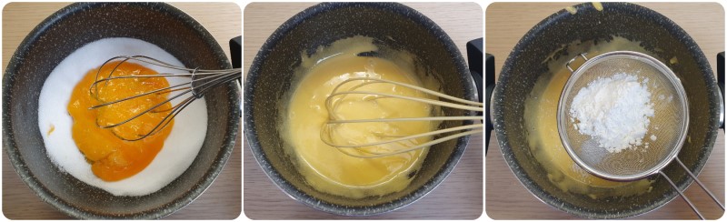 Sbattere le uova con lo zucchero - Ricetta torta della nonna al bicchiere