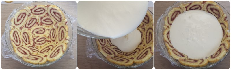 Versare la crema bavarese