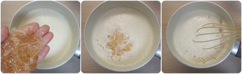 Unire la gelatina - Crema bavarese per Charlotte dolce