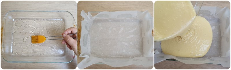 Versare l'impasto nello stampo