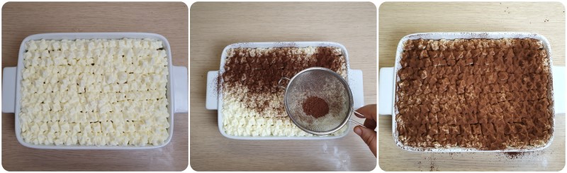Decorazione del tiramisu senza uova