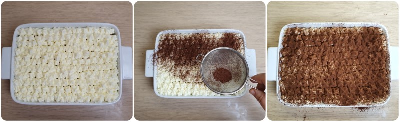 Decorazione del tiramisu senza uova