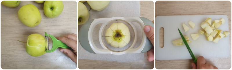 Pulire e tagliare le mele - Ricetta Apple Pie