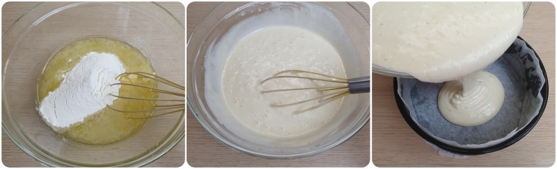 Unire la farina - Ricetta torta senza uova