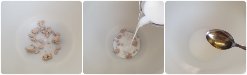 Lavorare il lievito con latte e acqua - Ricetta Pangoccioli
