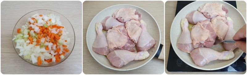 Far rosolare il pollo in padella - Pollo alla cacciatora ricetta