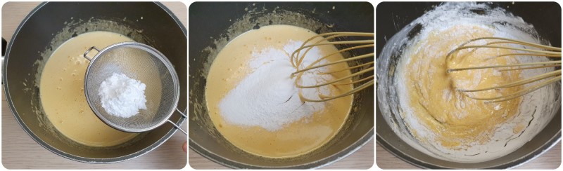Unire l'amido e il latte - Ricetta Crostata alla crema