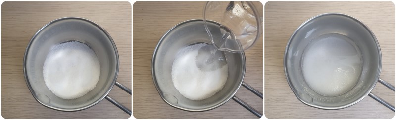 Unire acqua e zucchero - Ricetta crema al mascarpone