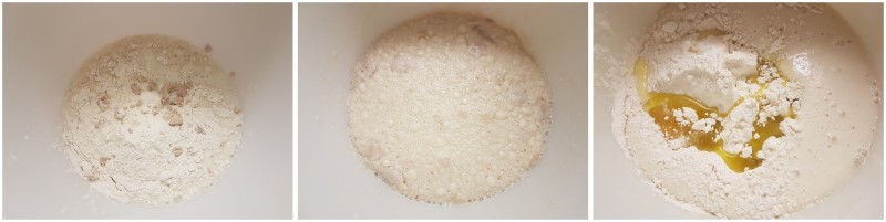 Amalgamare farina e lievito - Ricetta panettone gastronomico