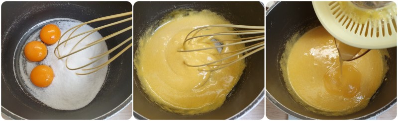 Montare i tuorli con lo zucchero - Crema pasticcera all'arancia ricetta