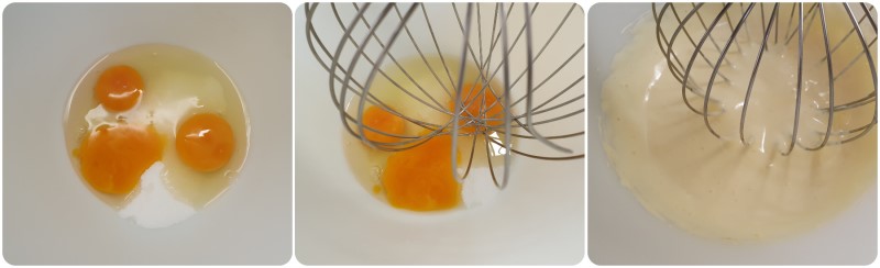 Montare uova e zucchero per la crema