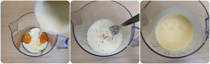 Preparare la cremina di uova e panna - Torta salata carciofi ricetta