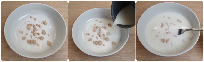 Lavorare zucchero, farina e latte - Lievitino dei Krapfen
