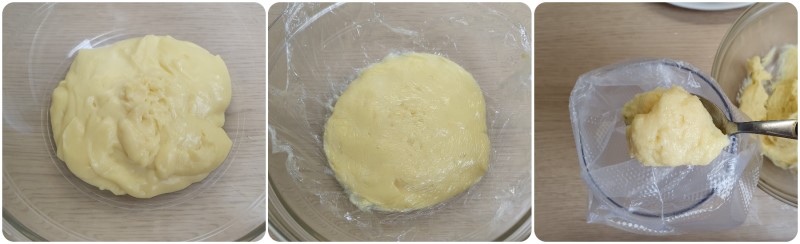 Inserire la crema pasticcera nella sac a poche