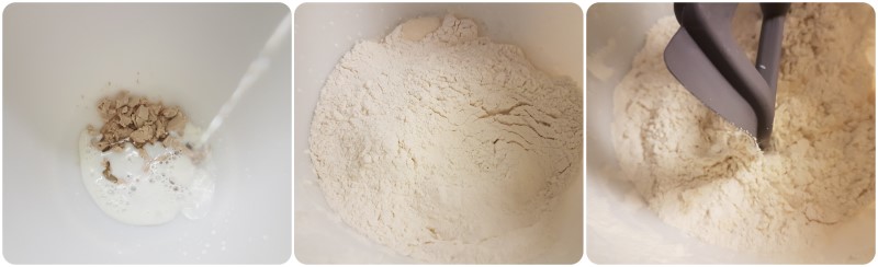 Lavorare lievito latte e farina - Ricetta Bretzel