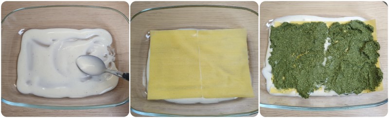 Stendere la crema di spinaci - Lasagne spinaci e ricotta ricetta