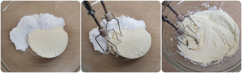 Lavorare mascarpone e zucchero a velo - Ricetta crema al mascarpone e cioccolato