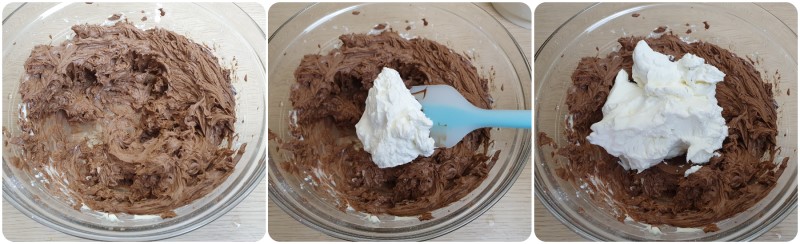 Incorporare la panna montata - Crema al cioccolato senza uova ricetta