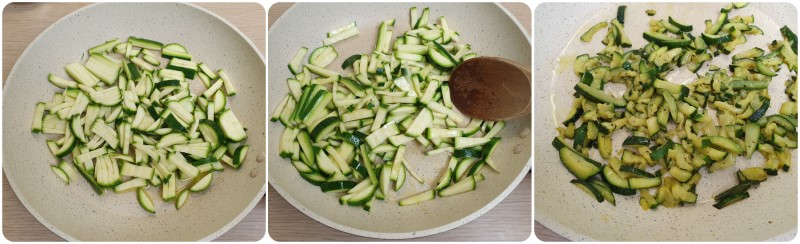 Cottura delle zucchine in padella - Carbonara di zucchine ricetta