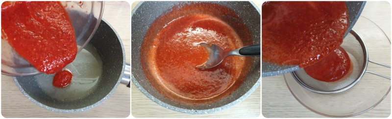 Scaldare la salsa di fragole - Ricetta coulis di fragole