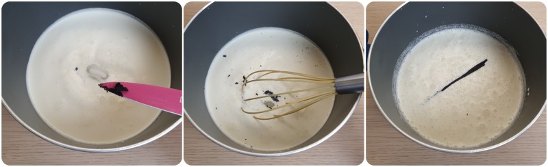 Aggiungere la vaniglia e scaldare - Panna cotta ricetta