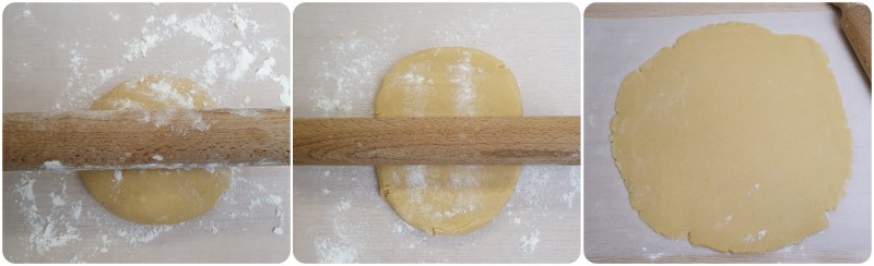 Stesura della pasta frolla - torta di mele con pasta frolla