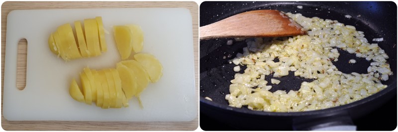 Tagliare le patate a fette - Patate arrosto in padella ricetta