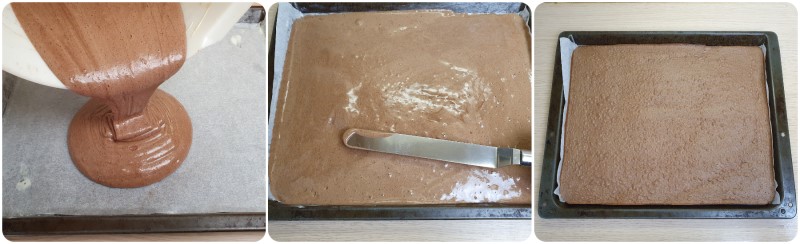 Cottura della base del Rotolo di cioccolato