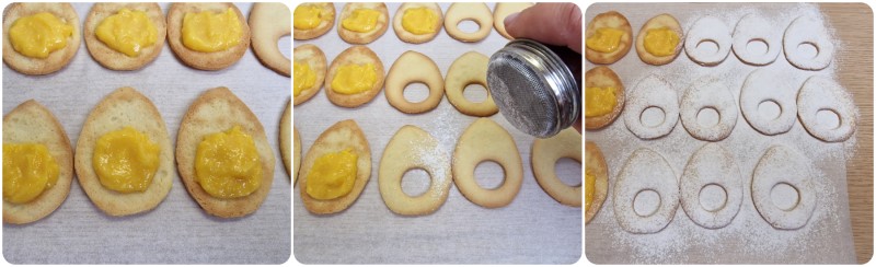 Spolverare di zucchero a velo i dolcetti di Pasqua