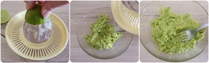 Unire il succo di lime - Salsa guacamole ricetta