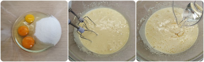 Montare uova e zucchero - Ricetta plumcake alle ciliegie