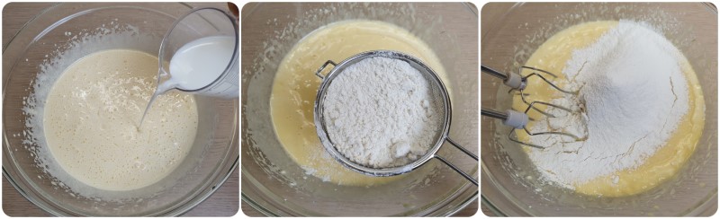 Unire olio, latte e farina - Plumcake alle ciliegie ricetta