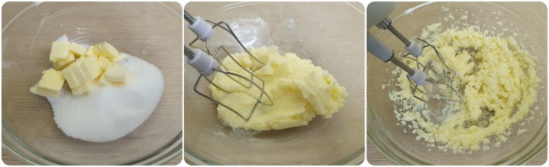 Lavorare burro e zucchero - Crostata frangipane ricetta