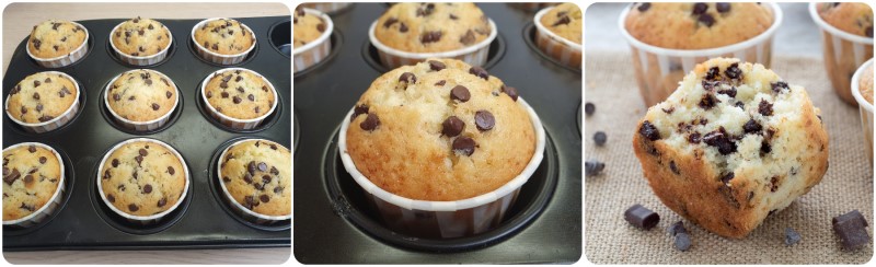 Cottura dei Muffin con gocce di cioccolato
