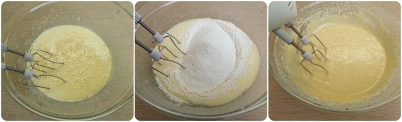 Unire le farine e lievito - Torta con farina di mandorle e mele ricetta