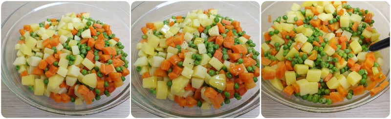 Condire le verdure cotte - insalata russa ricetta originale
