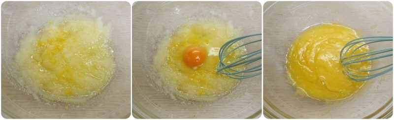 Unire scorza di limone e l'uovo - Muffin allo yogurt ricetta