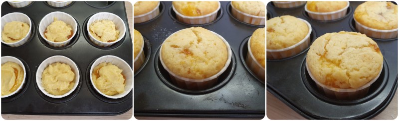 Muffin ripieni di marmellata pronti