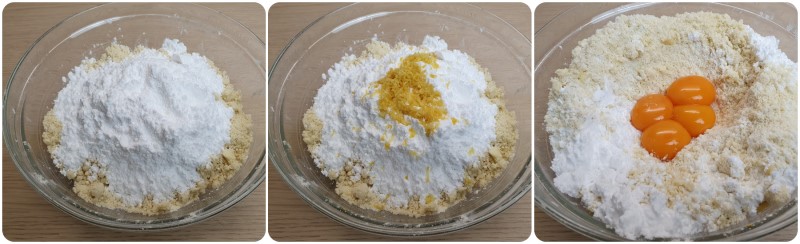 Unire zucchero a velo e scorza di limone - Torta della nonna ricetta