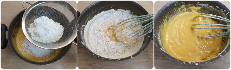 Unire l'amido di mais - Torta della nonna ricetta originale toscana