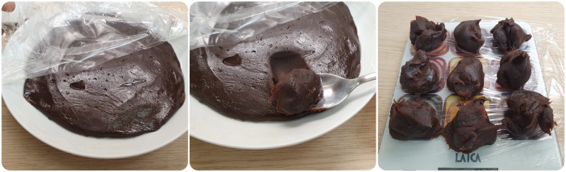 Prelevare una quantità di impasto - Cioccolatini fatti in casa