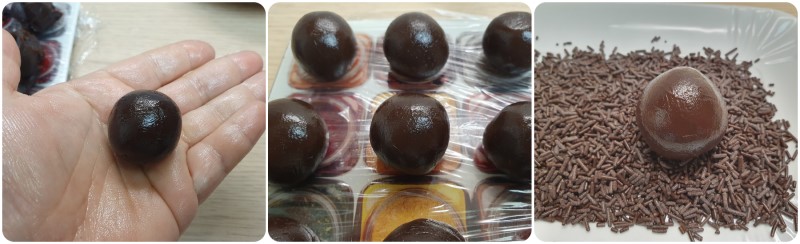 Formare le palline di cioccolato