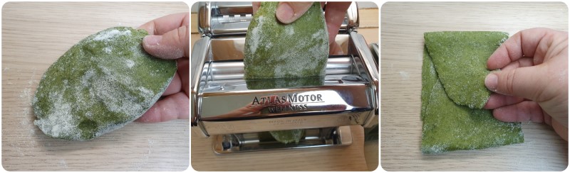 Tirare la pasta fresca agli spinaci