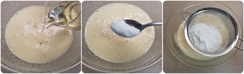Unire olio, yogurt - Ciambella bicolore ricetta