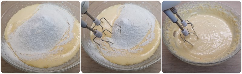 Inserire la farina - Ricetta ciambellone bicolore