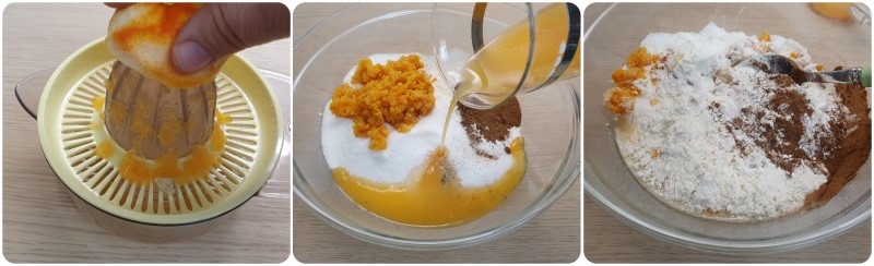Aggiungere il succo di mandarini e arancia