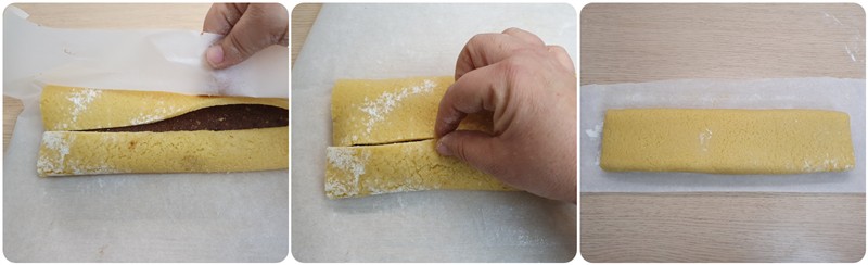 Chiudere bene per formare un rotolo