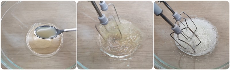 Frullare albume, succo di limone per la glassa