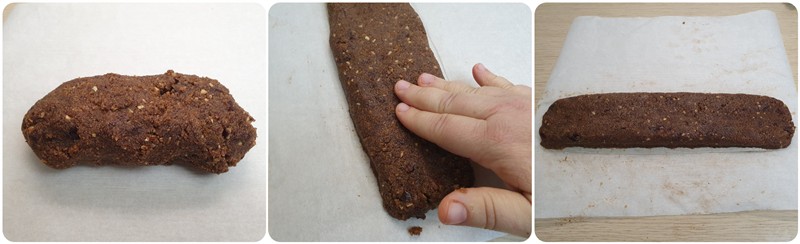 Stendere il ripieno per formare un salsicciotto - Biscotti all'amarena napolatani